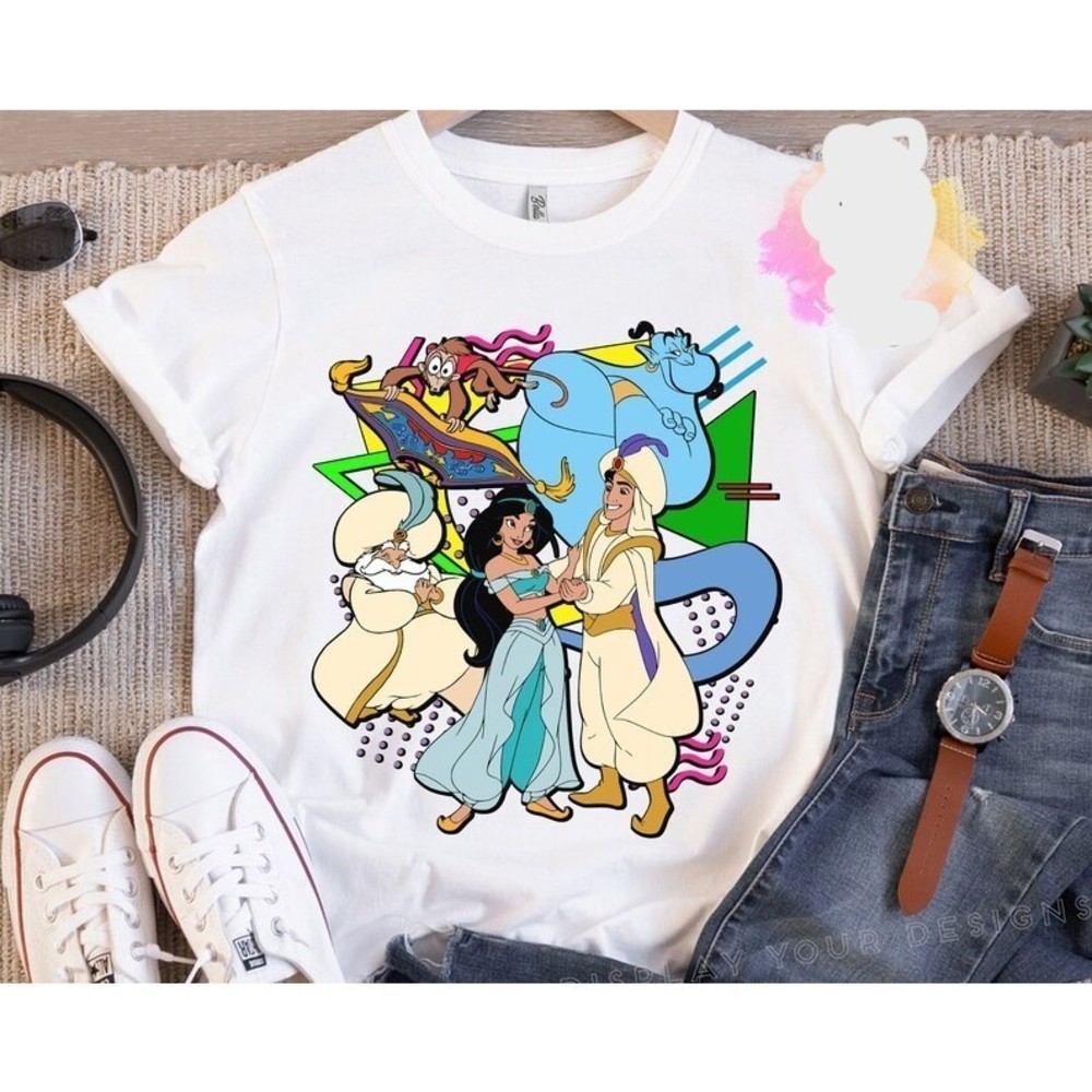 Disney  90s Style Group Shot Aladdin Characters Squad Shirt,  Unisex T-shirt